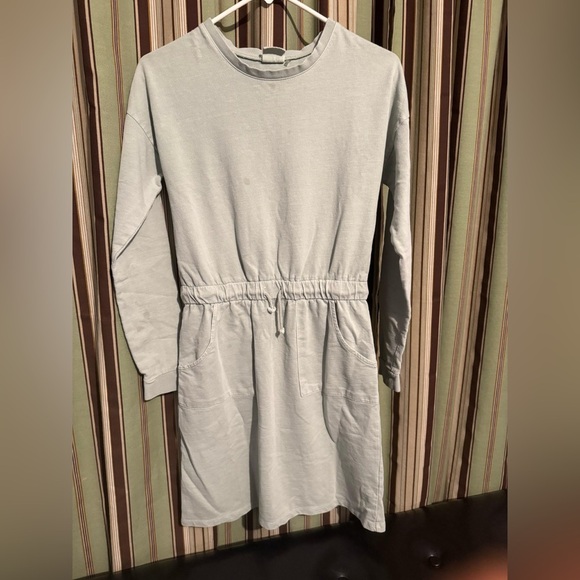 cotton kids Other - Gray Casual Long Sleeve Crew Neck Dress
